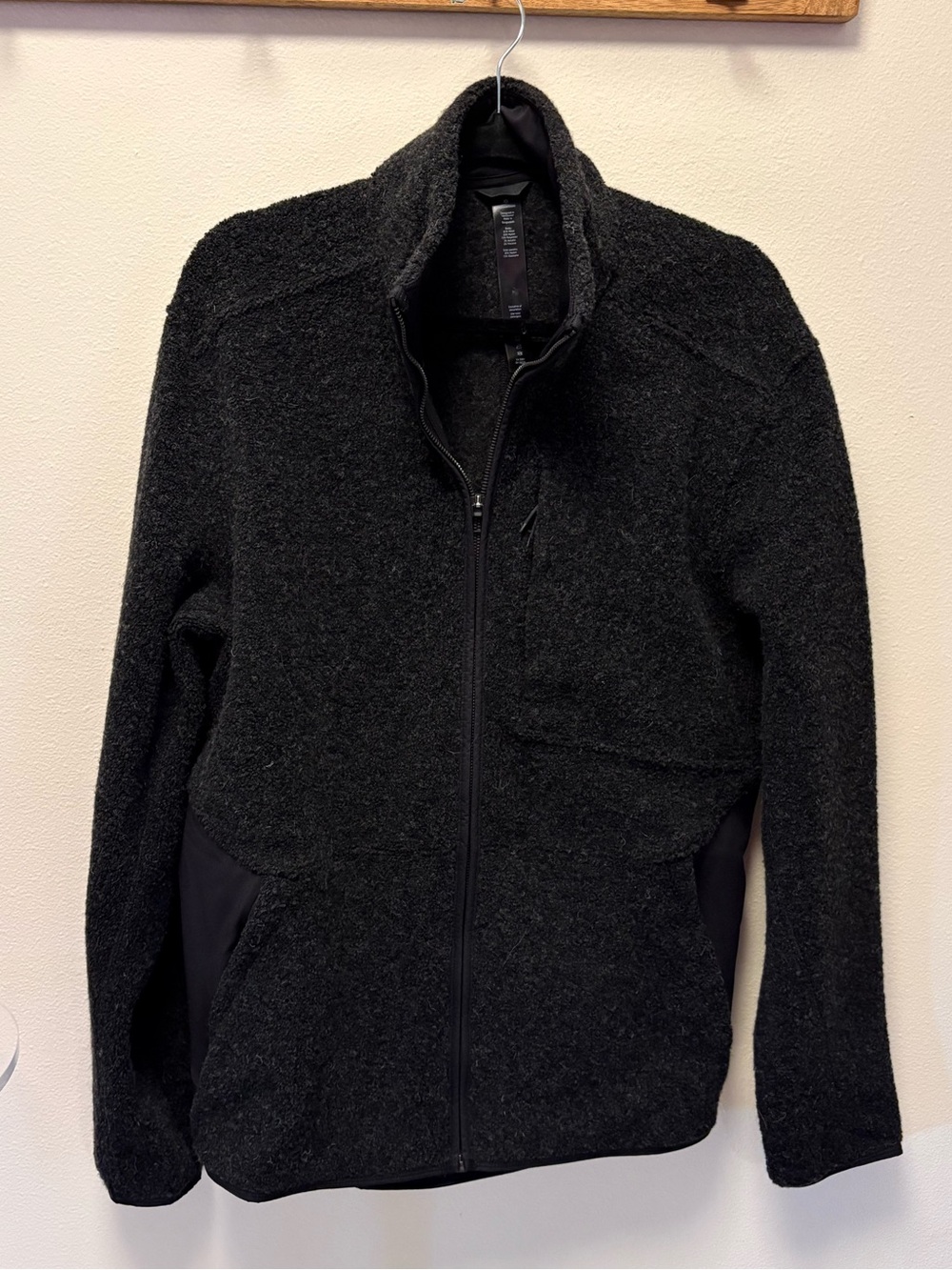 Lululemon Wool Blend Full Zip Fleece Jacket Black XL Women’s Cozy Zip Up